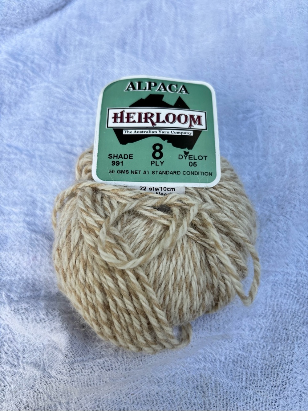 Heirloom 8 Ply Alpaca Yarn 1 ball